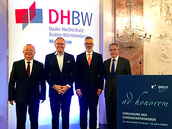 Ehrensenatoren der DHBW Mannheim: Harald Christ und Lorenz Freudenberg