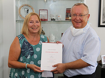 Gabriele Seithel und Prof. Georg Nagler an der DHBW Mannheim