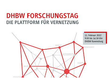 Grafik zum DHBW-Forschungstag - Die Plattform für Vernetzung mit Datum 11. Februar 2022