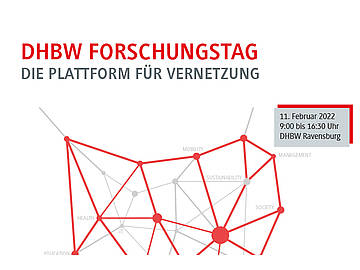 Grafik zum DHBW-Forschungstag - Die Plattform für Vernetzung mit Datum 11. Februar 2022